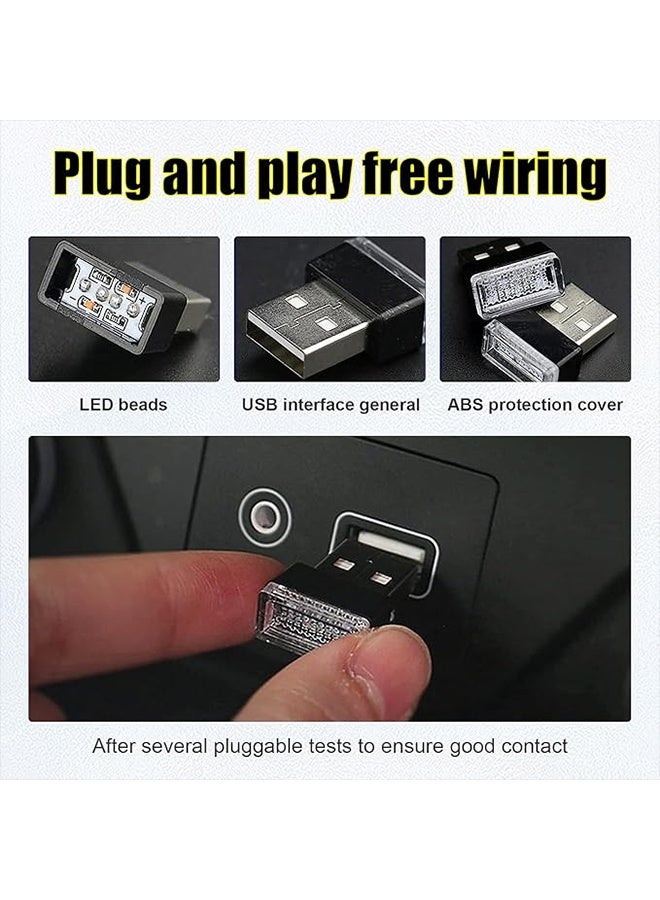6 PCS USB LED Car Interior Atmosphere Lamp, Portable Mini LED Night Light, Plug-in USB Interface Trunk Ambient Lighting Kit, Universal Interior Accessories for Most Vehicles (6 Color) - Image 4
