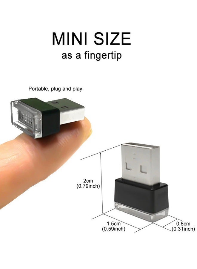 6 PCS USB LED Car Interior Atmosphere Lamp, Portable Mini LED Night Light, Plug-in USB Interface Trunk Ambient Lighting Kit, Universal Interior Accessories for Most Vehicles (6 Color) - Image 2