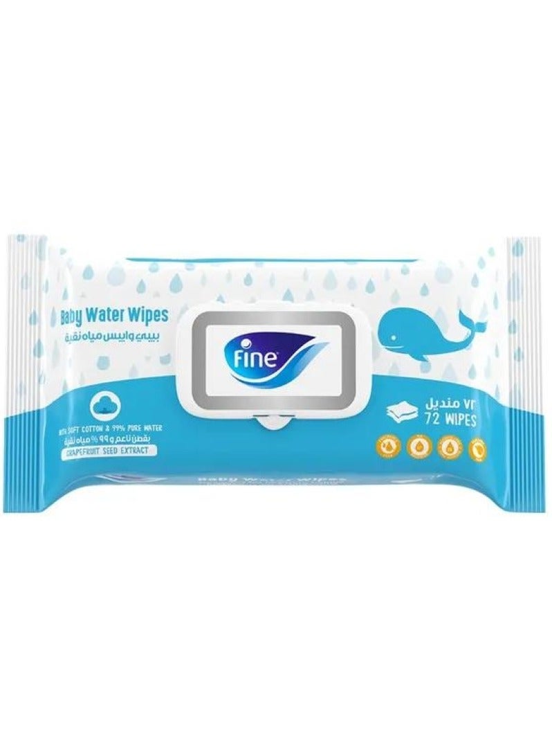 Fine Baby Water Wipes With Grapeseed Extract 72Pcs