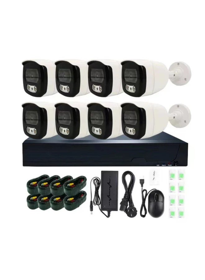 كروني مجموعة مسجل فيديو رقمي من كروني، 8 قنوات، نظام مراقبة خارجي عالي الدقة بالكامل - مجموعة كاميرات مراقبة مقاومة للماء IP66 بدقة 2 ميجابكسل، مع رؤية ليلية بالأشعة تحت الحمراء، ومراقبة عبر تطبيق جوال، وتسجيل صوتي، لأمن المنزل/الشركة - Image 1