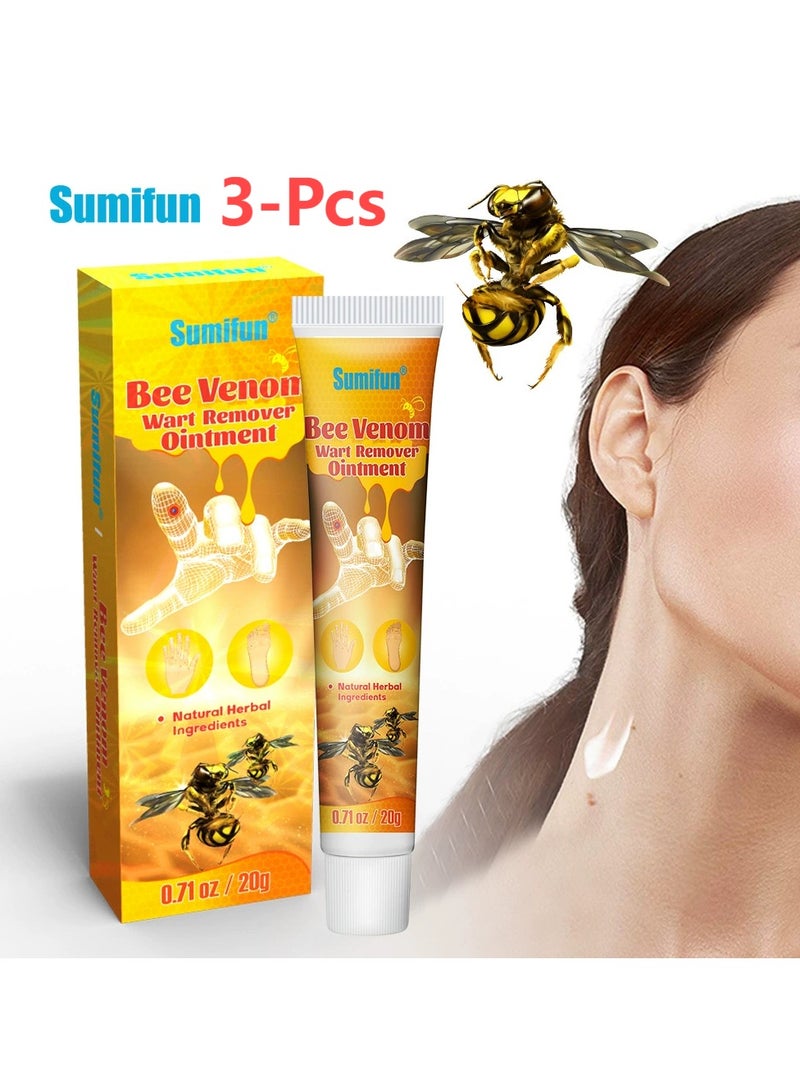 سوميفون مرهم إزالة الثآليل بسم النحل، مكون من 3 قطع، لإزالة الثآليل والشامات وتنعيم البشرة - Image 1