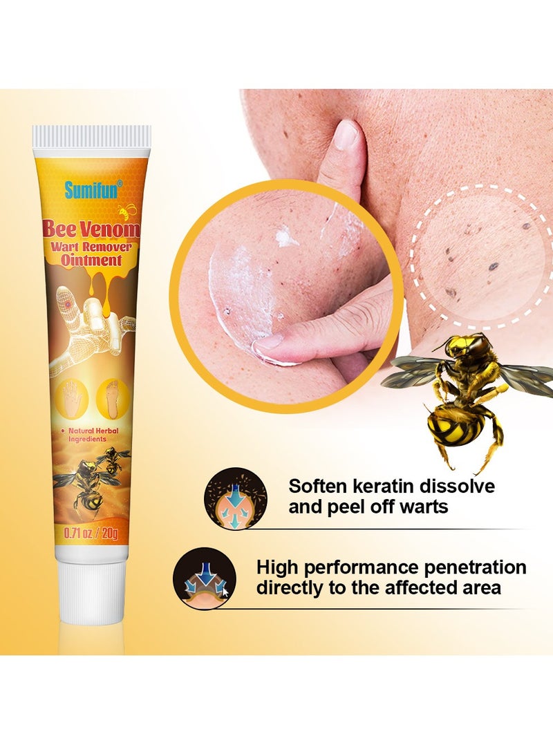 سوميفون مرهم إزالة الثآليل بسم النحل، مكون من 3 قطع، لإزالة الثآليل والشامات وتنعيم البشرة - Image 2