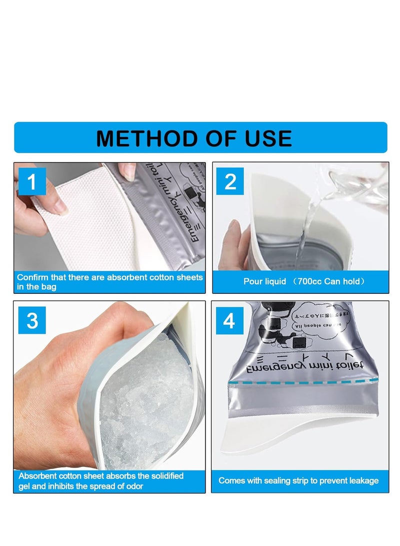 Generic Disposable Emergency Urinal Bag, 20 Pack Portable Camping Pee Bags, Travel Pee Bags, Traffic Jam Emergency Portable Urine Bag, Vomit Bags, for Men Women Kids Children Patient  - Image 4