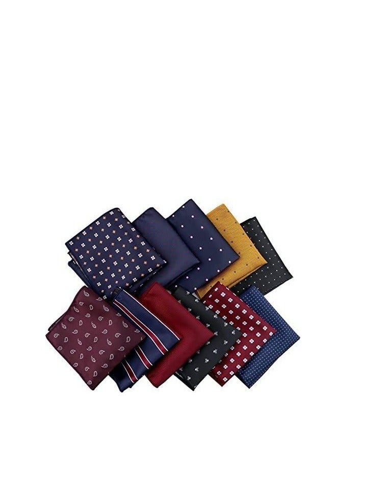 driew 11 Pcs Men Suit Pocket Square Handkerchiefs with Assorted Pattern - Image 3
