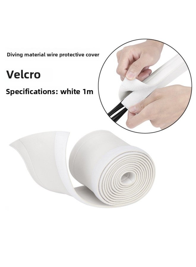 Desktop Computer Wire Storage Wire Bundle Wire Ripper Wire Ripper Wire Storage Wire Ripper Anti-bite Wire Sleeve Finishing-Color:White Length 1m [wire Strip Included]