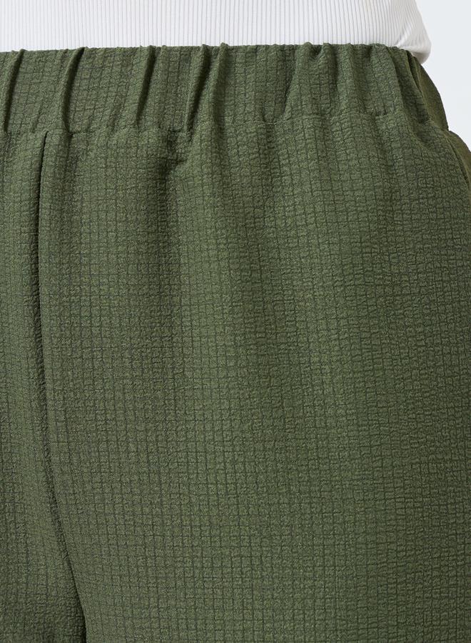 Take Two Solid Textured Elastic Waist Straight Leg Pants - Image 4