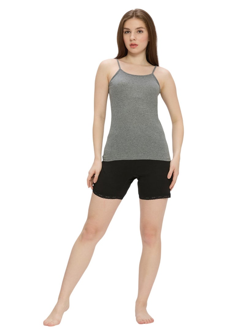 BYC WOMEN'S COTTON CAMISOLE - GREY  - Image 1