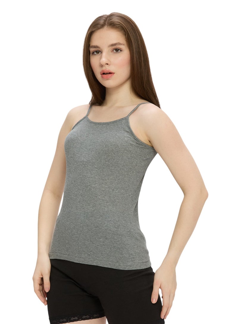 BYC WOMEN'S COTTON CAMISOLE - GREY  - Image 2