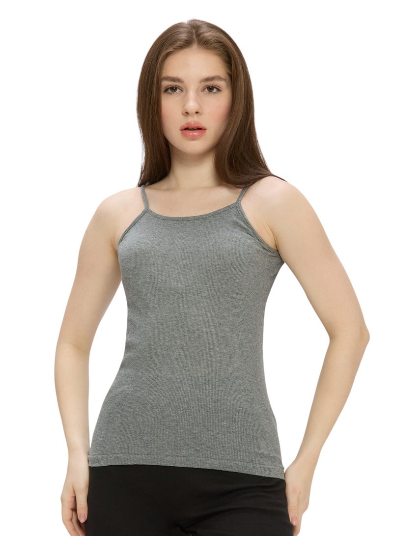 BYC WOMEN'S COTTON CAMISOLE - GREY  - Image 4