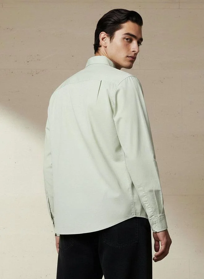 Lee Cooper  Lee Cooper Men Regular Fit Collared Long Sleeve Shirt for Men | Best Price UAE