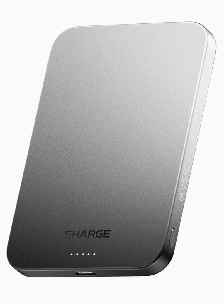شارج شاحن متنقل SHARGE AeroMag بسعة 10000 مللي أمبير في الساعة، يدعم الشحن اللاسلكي المغناطيسي Qi2 (بقدرة 15 واط) والشحن السلكي السريع عبر منفذ USB-C PD (بقدرة 20 واط)؛ متوافق مع هواتف iPhone والأجهزة الداعمة لتقنية MagSafe - اللون الأسود. - Image 3
