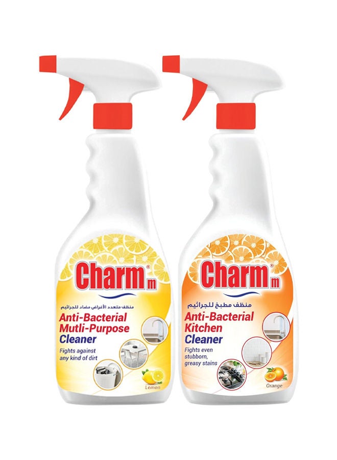 تشارم بخاخ منظف للمطبخ ومتعدد الأغراض مضاد للبكتيريا، 650 مل، عبوة من قطعتين - Image 1