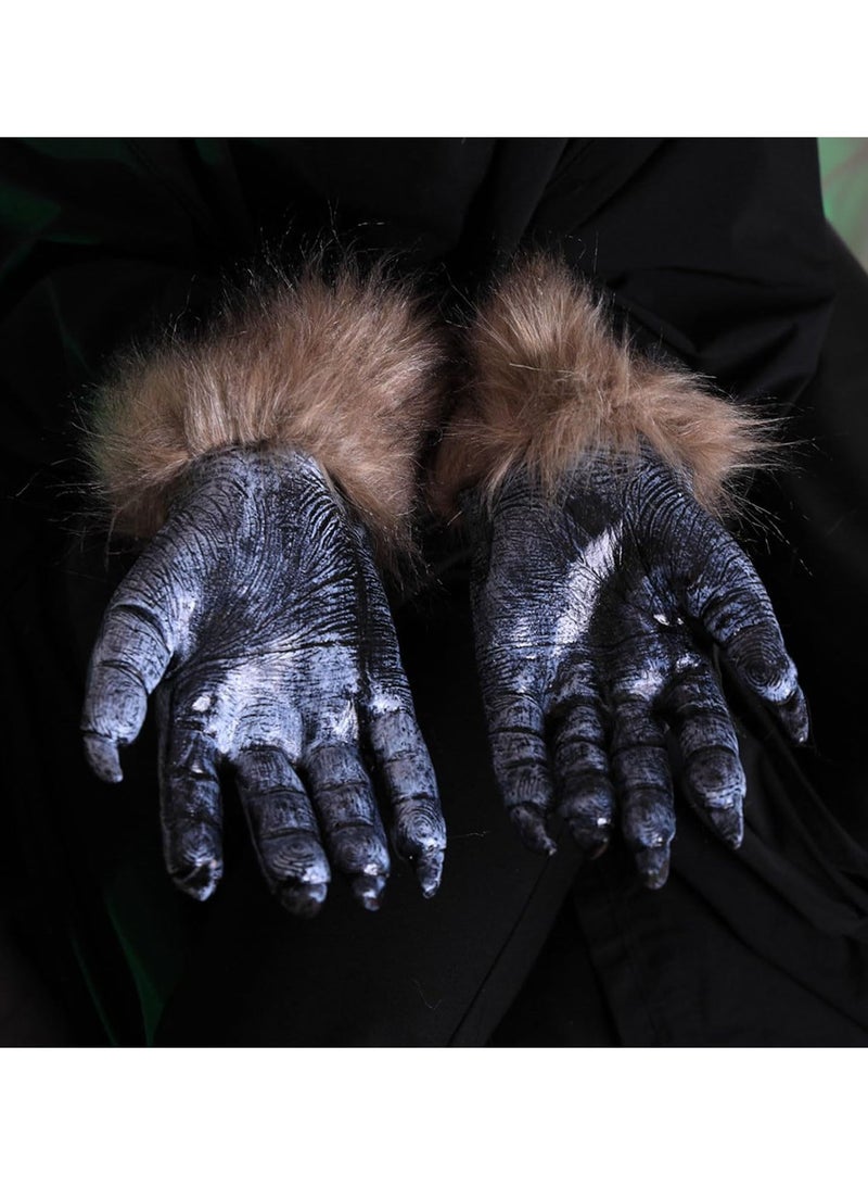 GGOOT Halloween Werewolf Gloves Festival Hairy Gloves Simulation Wolf Gloves Event Wristbands 500 Count  - Image 3