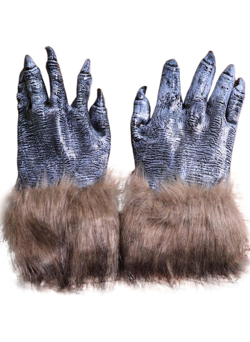 GGOOT Halloween Werewolf Gloves Festival Hairy Gloves Simulation Wolf Gloves Event Wristbands 500 Count  - Image 1