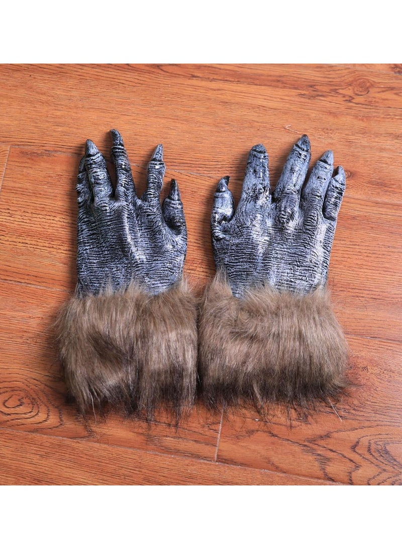 GGOOT Halloween Werewolf Gloves Festival Hairy Gloves Simulation Wolf Gloves Event Wristbands 500 Count  - Image 5