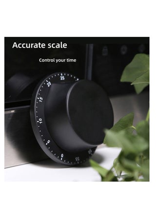 NOVOLAN Mechanical Timer Kitchen Magnet Stainless Steel Countdown Timer Learning Reminder Alarm Clock Multifunctional Time Manager Magnetic Attachment, Cooking Reminders Smooth Surface (black) - view 3