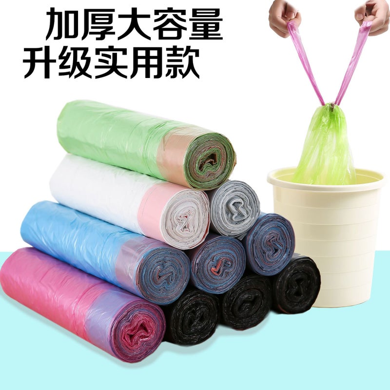 Thickened Drawstring Garbage Bag Automatic Closing Disposable Black Garbage Bag Spot Factory A Generation Of Hair - Image 3