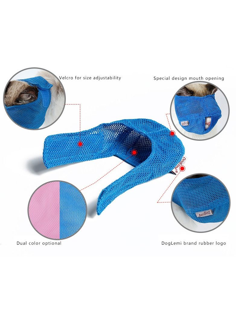 Altheqa Breathable with Adjustable Mesh Muzzles Prevent Cats from Scratches and Anti Biting And Anti Meow (Small blue) - Image 5