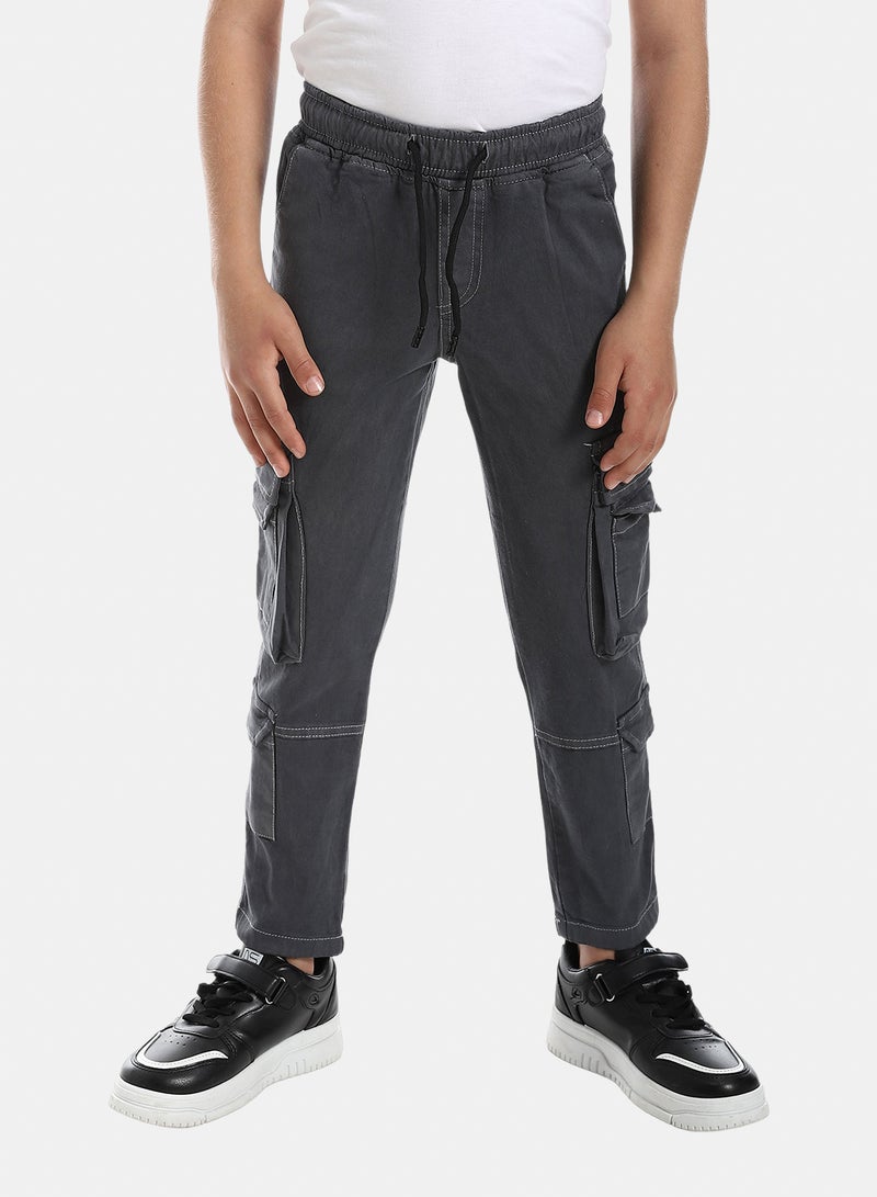 Andora Cargo Gabardine Pants - Grey - Image 1