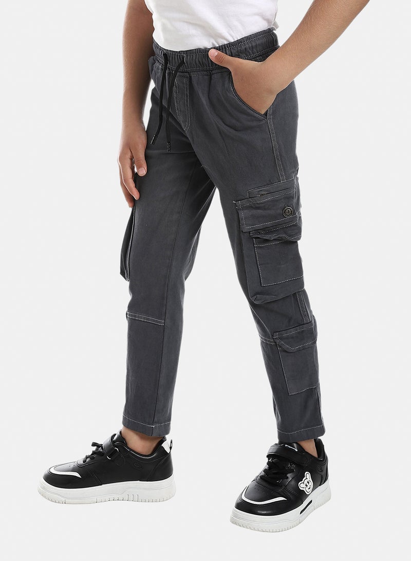 Andora Cargo Gabardine Pants - Grey - Image 2