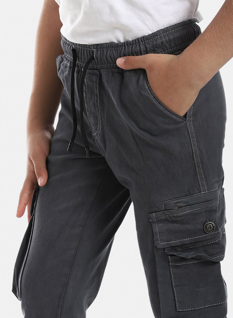 Andora Cargo Gabardine Pants - Grey - Image 5