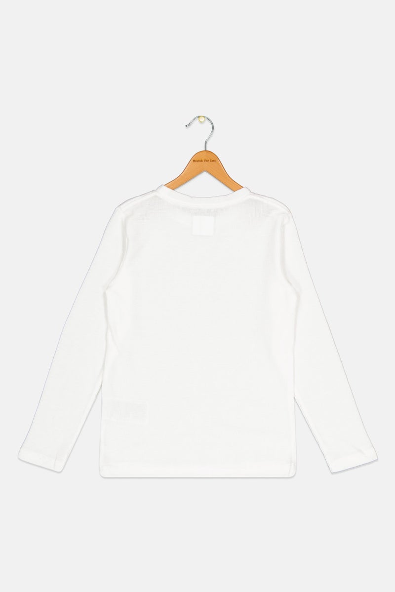 Hurley Kids Boy Sportswear Fit Long Sleeve Outdoor T Shirt, White - Image 2