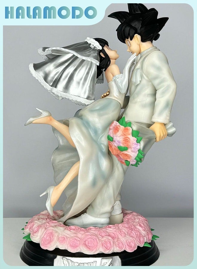 هالامودو دراغون بول غوكو وشي تشي مشهد الزفاف ديوراما ، العروس والعريس الرومانسية ، المكتب المركزي وهدية عيد الميلاد الدافئة 31 سم - Image 1