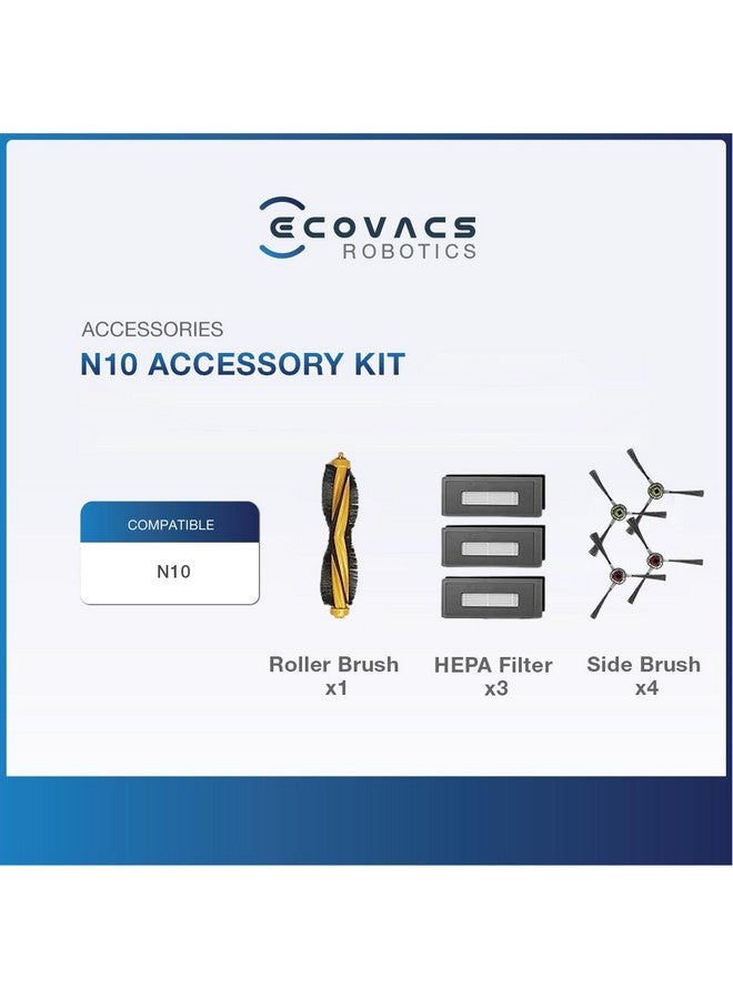 ECOVACS Original Accessory Kit for DEEBOT N10 (1 X Roller Brush, 4 X Side Brush & 3 X EPA Filter) | for Approx. 1 Year of Regular Usage. (Not Compatible to Any Other Model) - Image 2