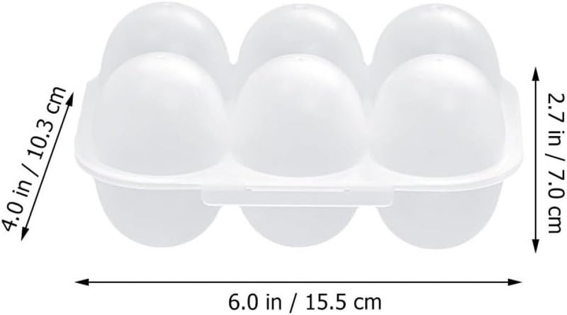 POPETPOP 2pcs Household Egg Storage Box with Lid 6-compartment Plastic Refrigerator Egg Organizer Bin Dustproof Saver Container for Kitchen and Fridge - Image 2