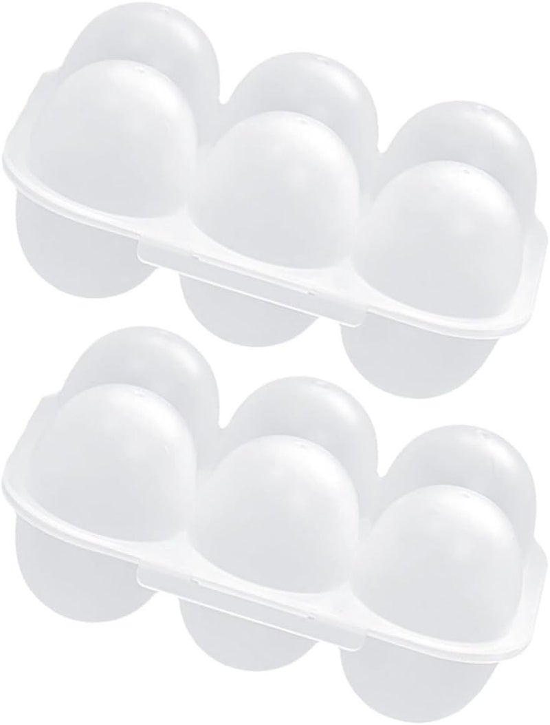 POPETPOP 2pcs Household Egg Storage Box with Lid 6-compartment Plastic Refrigerator Egg Organizer Bin Dustproof Saver Container for Kitchen and Fridge - Image 1