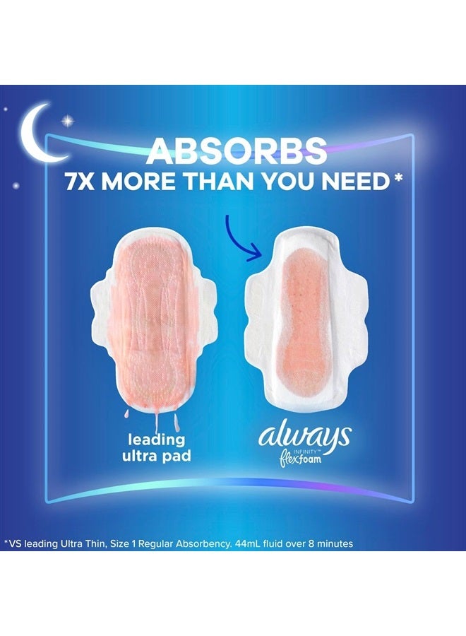 Always Infinity Feminine Pads For Women, Size 4 Overnight Absorbency, Multipack, With Flexfoam, With Wings, Unscented, 26 Count x 3 Packs (78 Count total) - Image 3