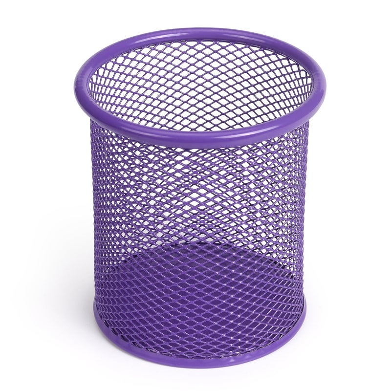 Tamaki Pen Holder Cup for Desk, Desk Organizer Wire Mesh Pencil Cup Holder for Desk Office Pen Organizer (Purple) - Image 1