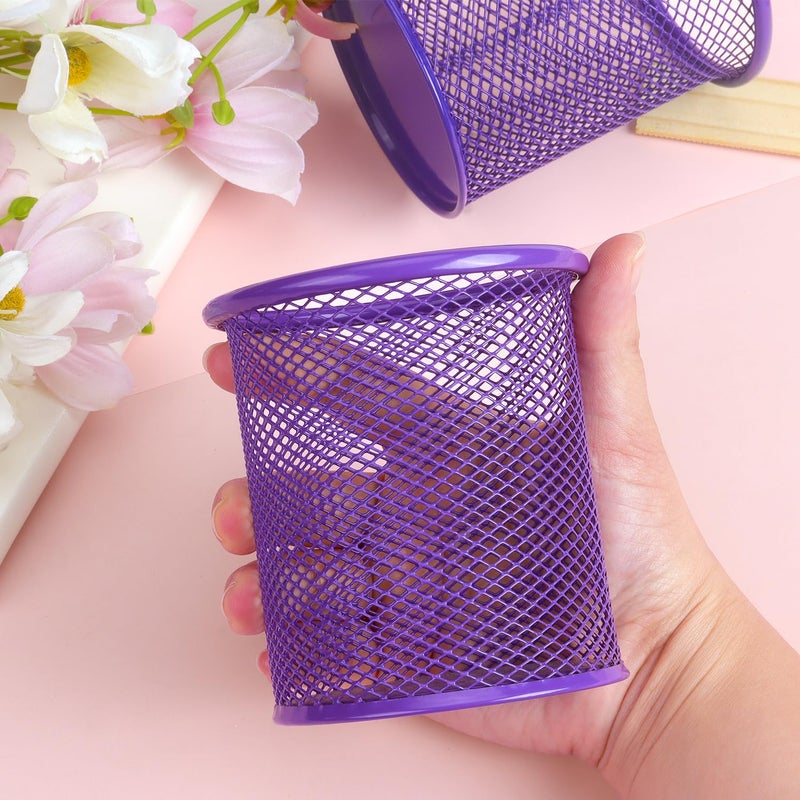 Tamaki Pen Holder Cup for Desk, Desk Organizer Wire Mesh Pencil Cup Holder for Desk Office Pen Organizer (Purple) - Image 5