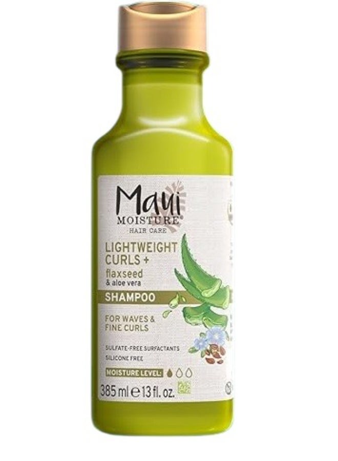 MAUI MOISTURE شامبو خفيف الوزن لتجعيد الشعر + بذور الكتان، خالٍ من البارابين والسيليكون، 13 أونصة سائلة، أخضر - Image 1