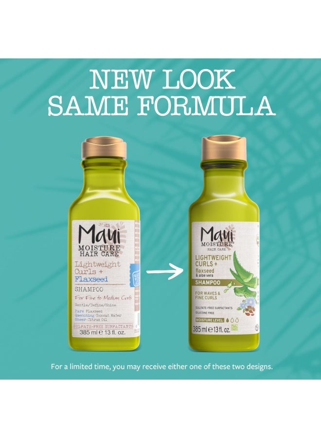 MAUI MOISTURE شامبو خفيف الوزن لتجعيد الشعر + بذور الكتان، خالٍ من البارابين والسيليكون، 13 أونصة سائلة، أخضر - Image 2
