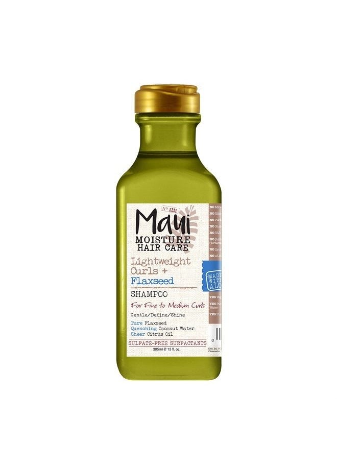 MAUI MOISTURE Lightweight Curls + Flaxseed Shampoo, Paraben Free, Silicone Free, 13 Fl Oz,Green  - Image 1