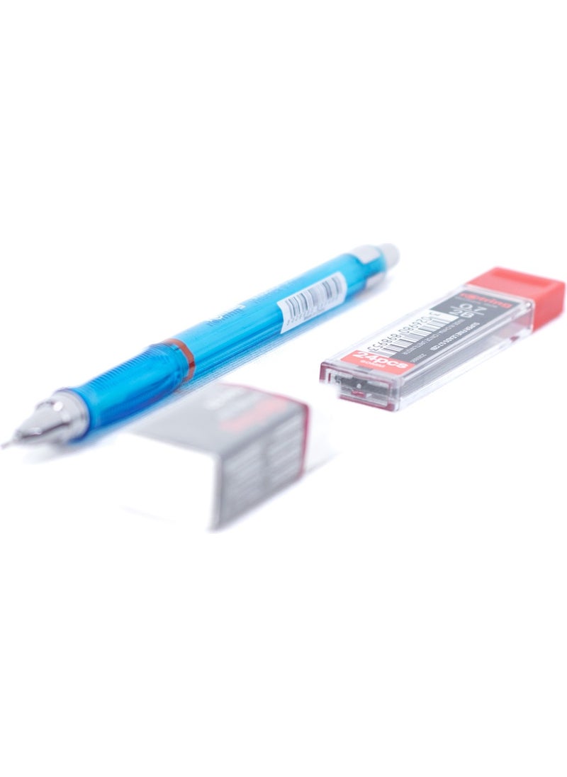 Rotring - مجموعة أقلام رصاص أوتولاند فيسوكلينك 2ب طرف ممحاة أصلية 0.7 مم متينة - Image 1