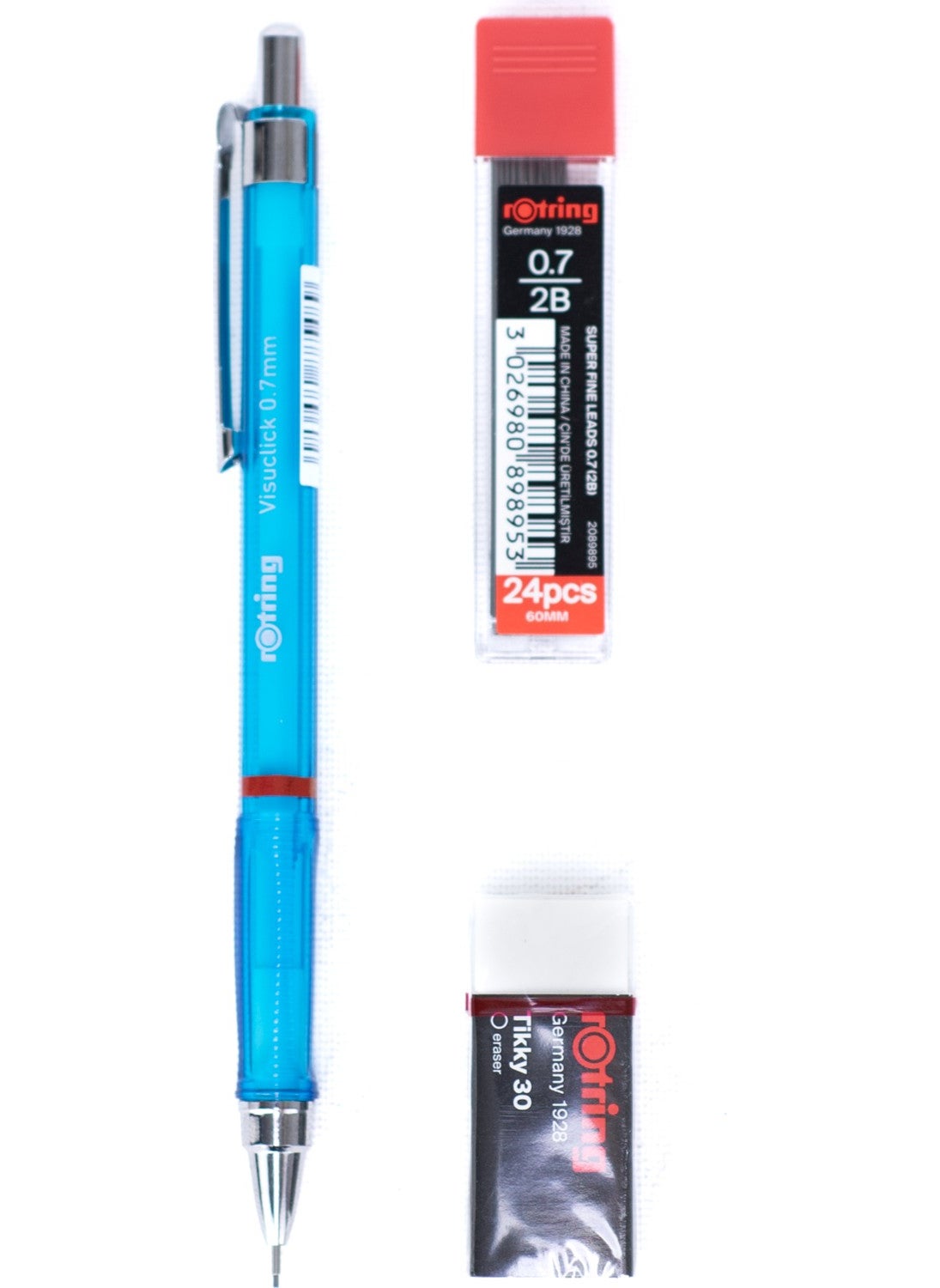 Rotring - مجموعة أقلام رصاص أوتولاند فيسوكلينك 2ب طرف ممحاة أصلية 0.7 مم متينة - Image 1