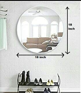 SEVEN HORSES Glass Wall Mirror (18 inch., White) - Image 2