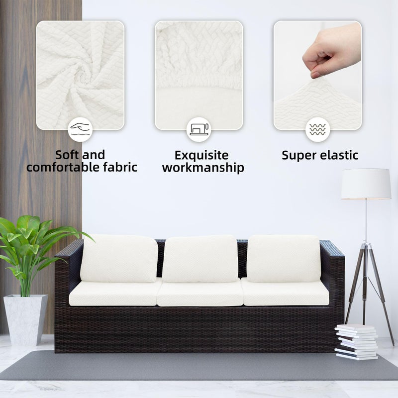 SUKAIKEQA Outdoor Cushion Covers Set,8PCS Waterproof Patio Furniture Couch Seat Slipcovers, Replacement for Sofa Sectional Chair(Coverï¼ŒOnly) - Image 3