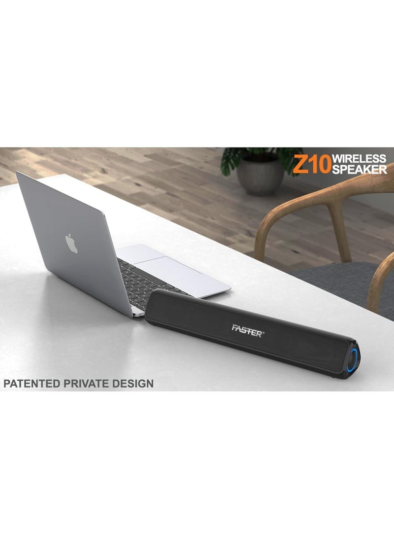 Faster Z10 Bluetooth Sound Bar 20W Output Portable Home Theater Systems with AUX/USB- 3600mAh Battery 4-5 Hours Playtime- Speakers Bluetooth Portable Blockbuster Sound for Party Movies Gaming PC TV - Image 2