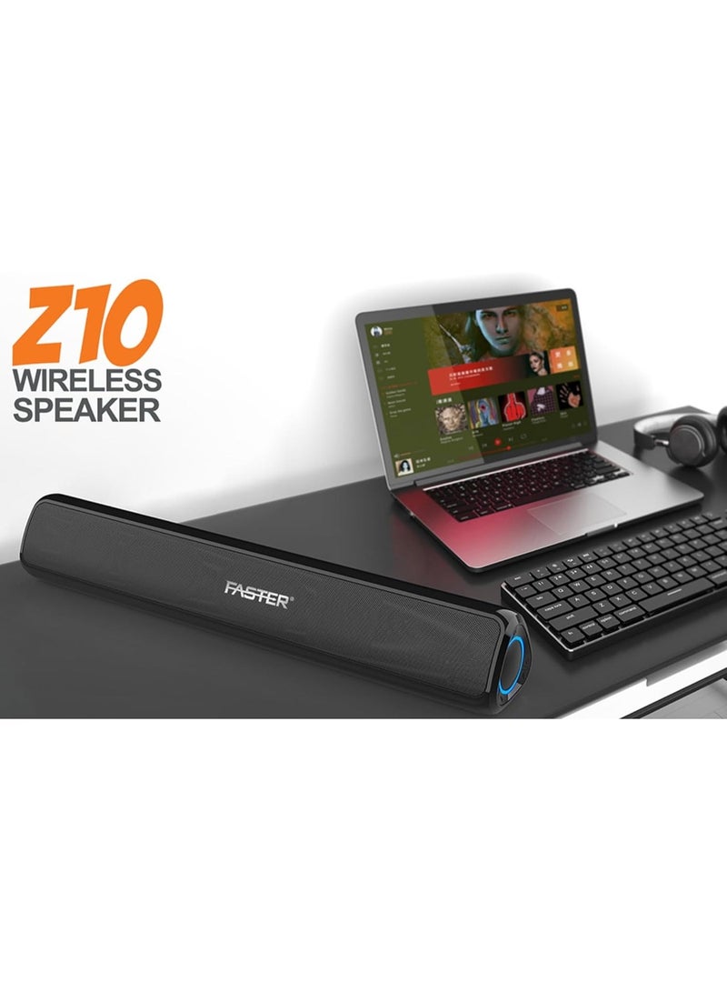 Faster Z10 Bluetooth Sound Bar 20W Output Portable Home Theater Systems with AUX/USB- 3600mAh Battery 4-5 Hours Playtime- Speakers Bluetooth Portable Blockbuster Sound for Party Movies Gaming PC TV - Image 4