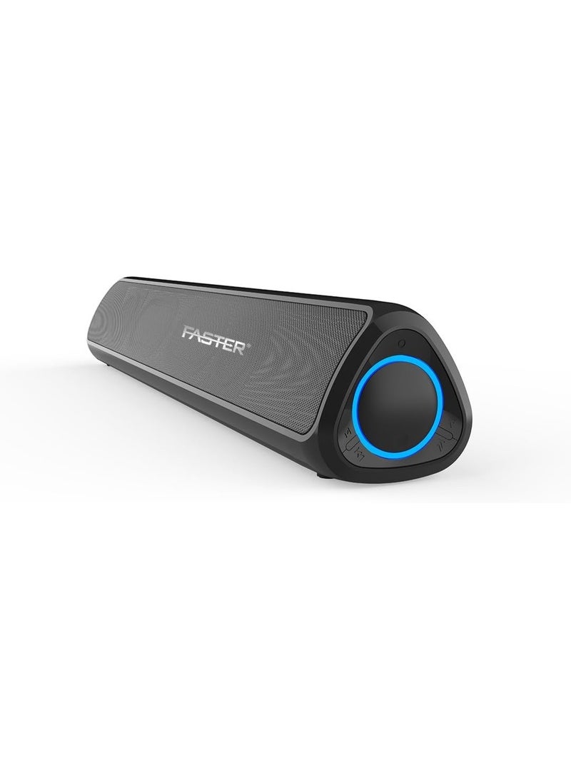 Faster Z10 Bluetooth Sound Bar 20W Output Portable Home Theater Systems with AUX/USB- 3600mAh Battery 4-5 Hours Playtime- Speakers Bluetooth Portable Blockbuster Sound for Party Movies Gaming PC TV - Image 1