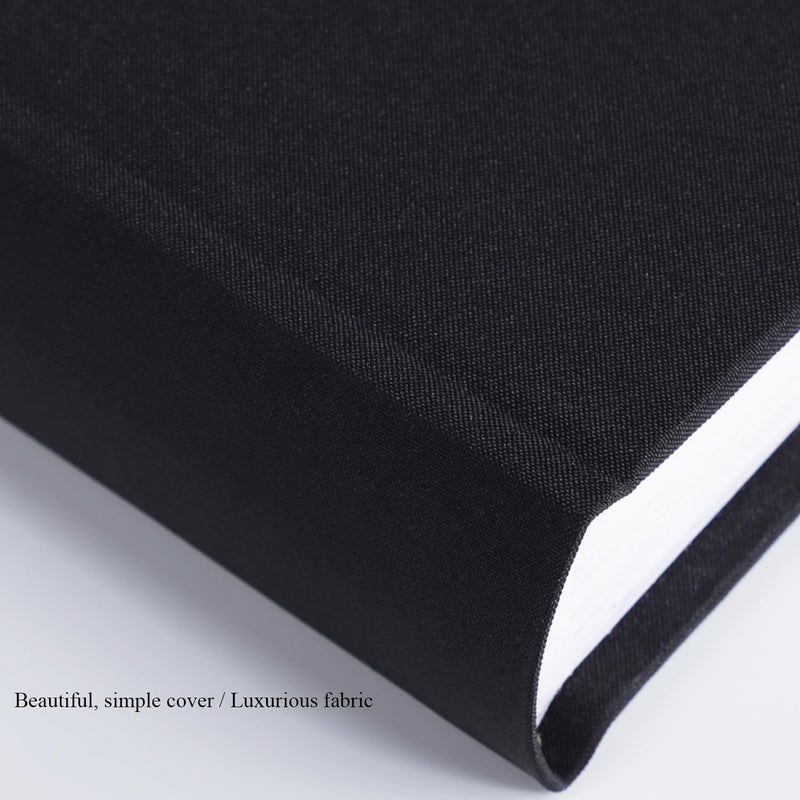 1DOT2 Photo Album with Writing Space 50 Pages 4x6 Photos Hold 200 or 5x7 Pictures Hold 100  Linen Cover Small Photo Book Albums with Memo for Anniversary Wedding Baby (Black) - Image 3