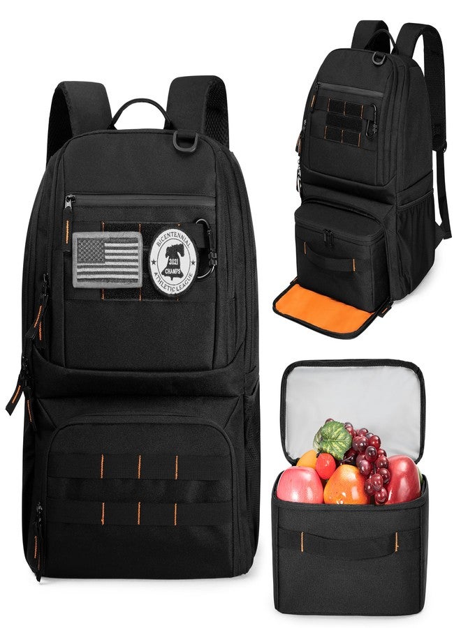 BAFASO Tactical Lunch Backpack for Women & Men, Lunch Box with Insulated Cooler Bag and 17 Inch Laptop Sleeve, Black - Image 1