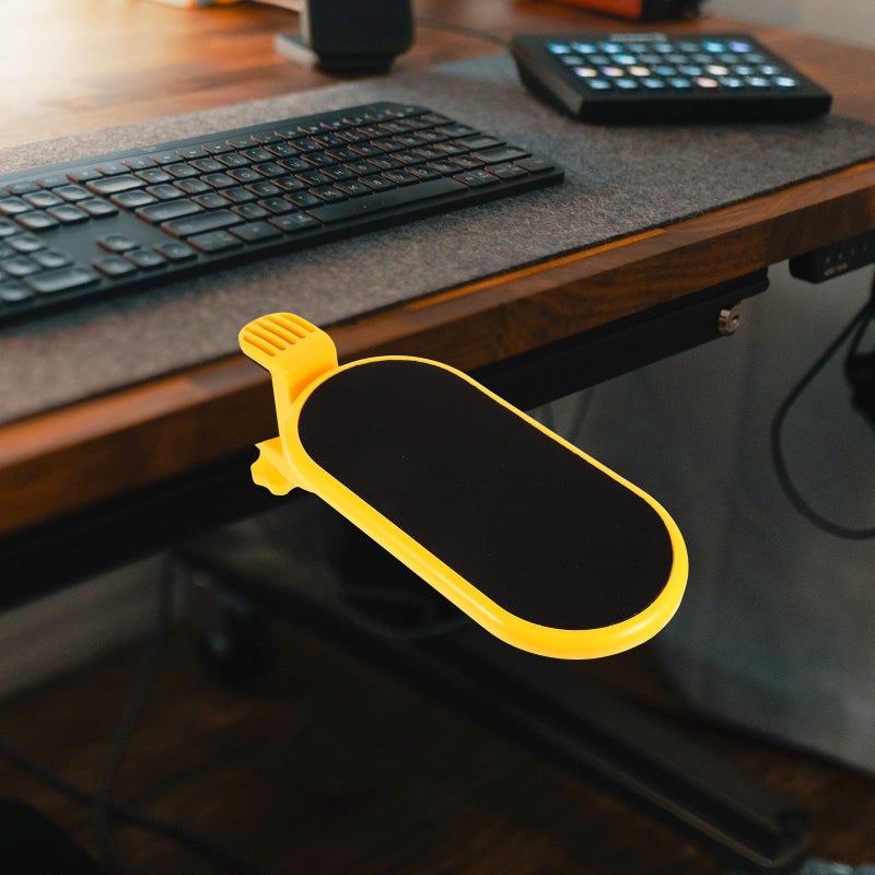 Ergonomic Computer Desk Elbow Rest Wrist Support Foldable Rotatable Yellow Mouse Armrest Pad Punch Free Clamp - Image 5