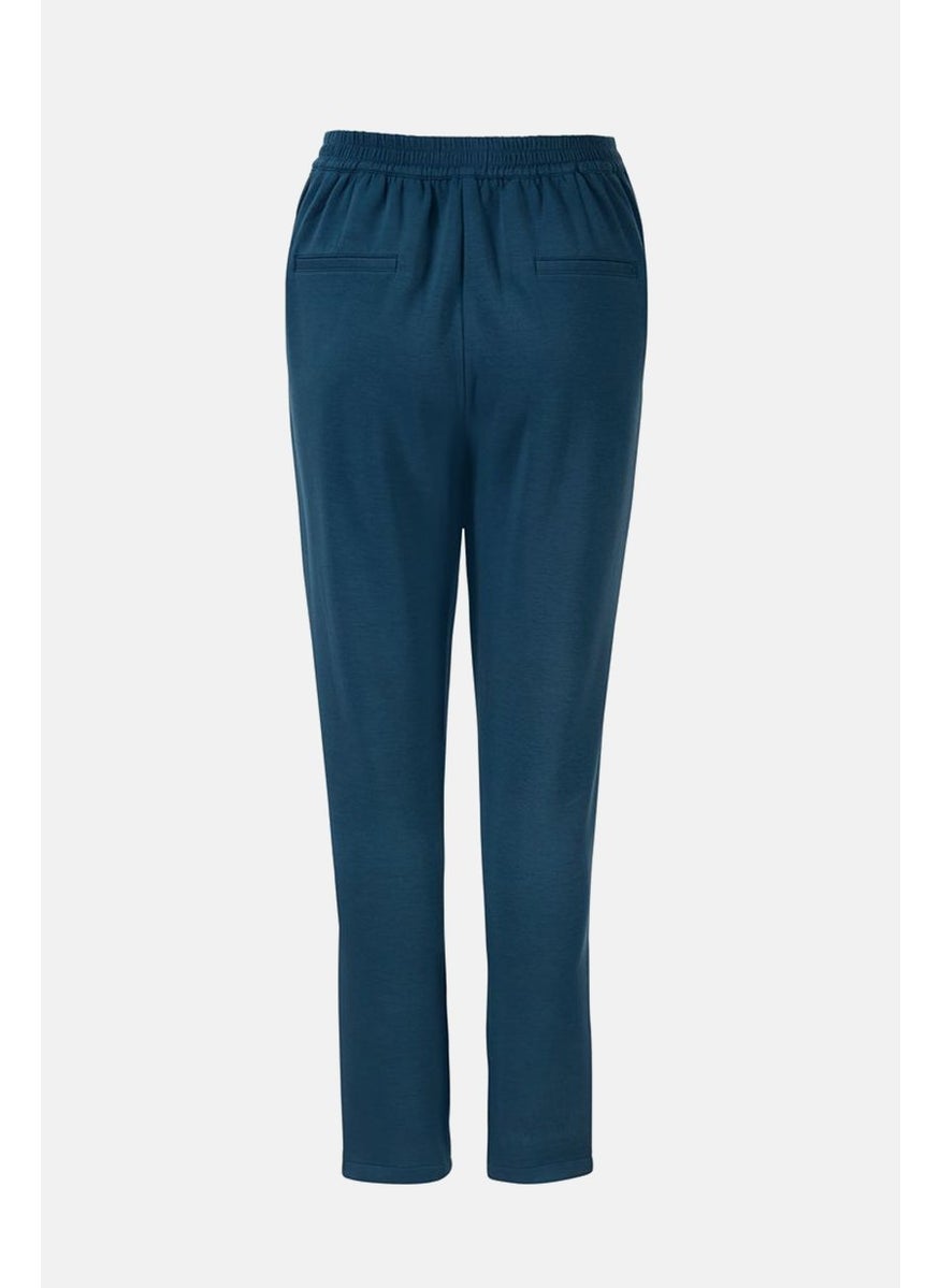 Tchibo Women Regular Fit Plain Drawstring Jogger Pants, Pale Blue  - Image 2