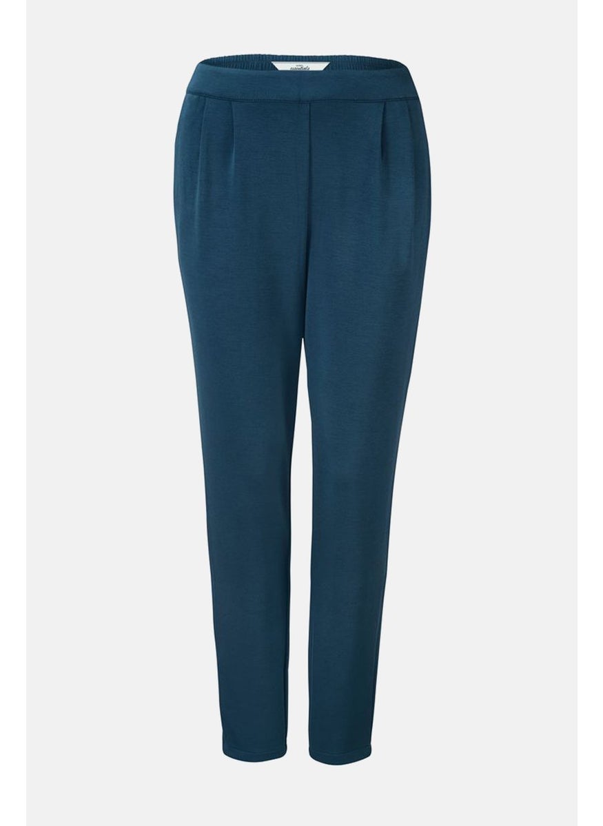 Tchibo Women Regular Fit Plain Drawstring Jogger Pants, Pale Blue  - Image 3