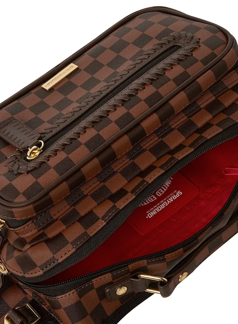 SPRAYGROUND CORE EMBOSSED CHECK CARGO CROSS-BODY