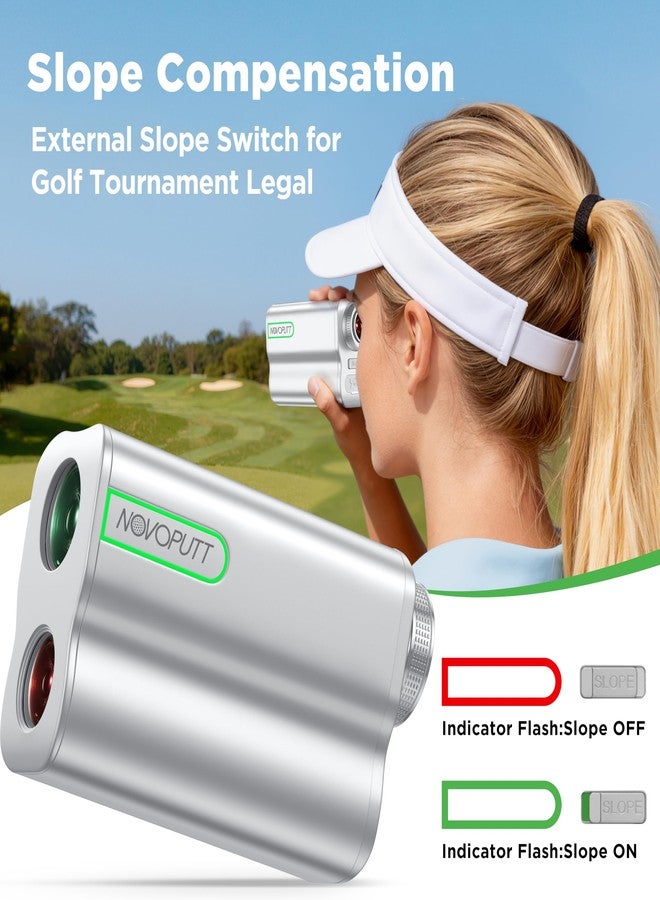 NOVOPUTT 1200 Yards Golf Range Finder with External Slope Switch, Magnetic Aviation Aluminum Body, 7X Magnification Laser Rangefinder for Golf & Hunting, USGA Tournament Legal, USB-C Rechargeable & 0.5S Lock - Image 2